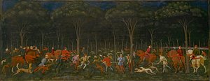La caccia nella foresta, c.1465-70 da Paolo Uccello