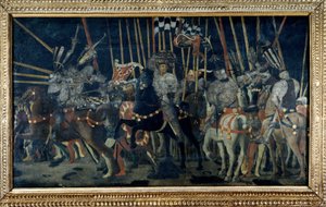 Il contrattacco di Micheletto da Cotignola (La Battaglia di San Romano). Secondo episodio che illustra il contrattacco di Micheletto da Cotignola. Dipinto di Paolo di Dono detto Paolo Uccello (1397-1475) da Paolo Uccello