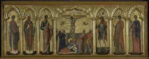 San Stratonicus, San Hermolaus, San Matteo, San Cristoforo, Santa Tecla e San Abundius da Paolo Veneziano