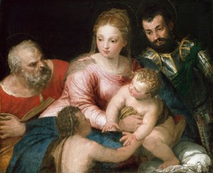 La Sacra Famiglia con il giovane San Giovanni Battista e San Giorgio, primi anni 1550 da Paolo Veronese