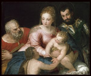 La Sacra Famiglia con il giovane San Giovanni Battista e San Giorgio, primi anni 1550 da Paolo Veronese