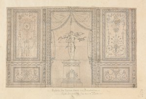 Statua di Cupido in una nicchia del muro