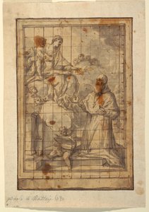 Disegno, Vergine e bambino in gloria, 1600-1700 ca.