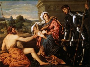 Madonna col Bambino, San Giovanni Battista e San Giorgio, primi anni 1530 da Paris Bordone