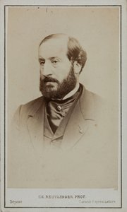 Ritratto di Émile Augier da Paris . Photo studio Reutlinger