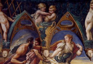 Atteone con i suoi compagni (dettaglio) da Parmigianino