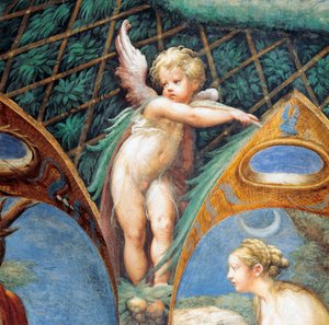 Cherubino e il volto di Diana, dal Mito di Diana e Atteone da Parmigianino