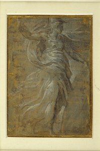 Minerva con uno scudo nella mano sinistra e una lancia nella destra da Parmigianino