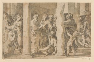 San Pietro e San Giovanni guariscono uno storpio da Parmigianino (attributed to)