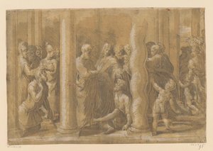 Santi Pietro e Giovanni guariscono un paralitico da Parmigianino (attributed to)