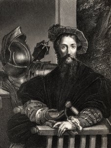 Cristoforo Colombo (1451-1506) (incisione) da Parmigianino
