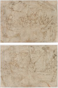 Navicella (recto) Due disegni di navi (verso) da Parri Spinelli
