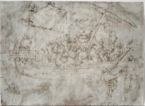 Due disegni di navi (verso) da Parri Spinelli