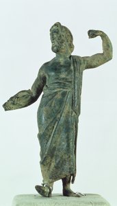 Figura di Shami, possibilmente Zeus o Poseidone, recuperata dal tempio in rovina nella città di Nehavand (nota come Laodicea), Iran da Parthian School