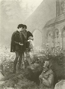 Amleto e il becchino (incisione) da Pascal Adolphe Jean Dagnan Bouveret