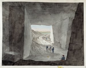 Egitto. Veduta interna di una cava sul Monte Kattan da Pascal Xavier (after) Coste