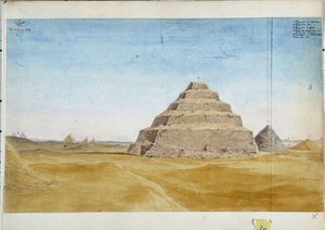Veduta delle piramidi di Sakarra. Egitto gennaio 1819 da Pascal Xavier (after) Coste