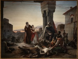La madre di Ricciardino Langosco cerca il cadavere del figlio ucciso durante la conquista di Pavia da parte di Matteo Visconti nel 1315