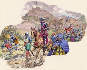 Guerra dei 100 anni (gouache su carta)