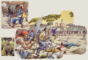 Boxer cinesi (gouache su carta)