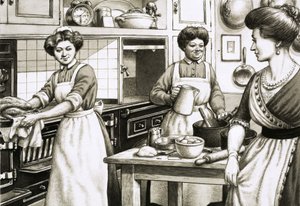 In epoca edoardiana si cucinava su fornelli a carbone.