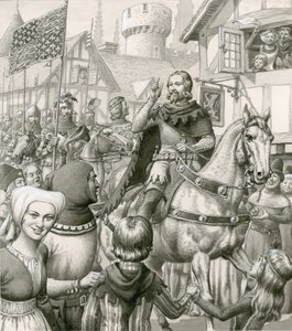 Il ritorno trionfale di Edoardo III (gouache su carta)