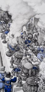 Festa del XVII secolo (guazzo su carta)