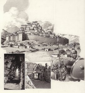 La fortezza di Micene (guazzo su carta)