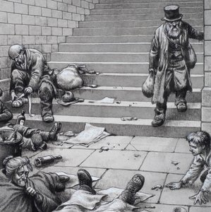 Povertà vittoriana (gouache su carta)