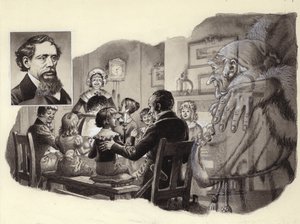 Canto di Natale di Charles Dickens (gouache su carta)