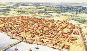 Vista aerea della Londra romana
