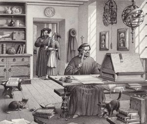 Cosimo Medici seduto nella sua casa di Firenze (gouache su carta)