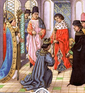 Riccardo II che rassegna la sua corona a Enrico Bollingbroke, poi Enrico IV