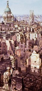 Vista da St Paul durante il Blitz