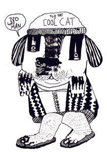 Cool Cat, 2014 (inchiostro e olio)