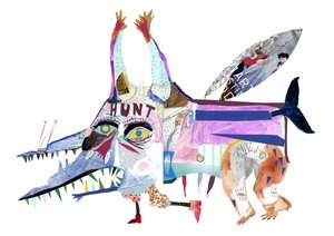 Oil Monster, 2011 (collage e acquerello)