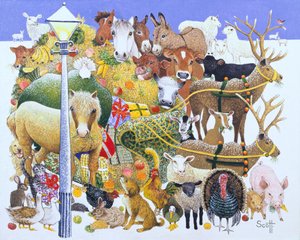 Una festa di Natale (olio su tela)