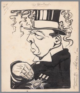 Politico con cilindro e decorazione sul petto da Patricq Kroon (signed by artist)