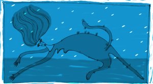 Strega del Tchesal (Chiesale): strega che si trasforma in gatto per spiare gli uomini. Illustrazione di Patrizia La Porta da Patrizia La Porta