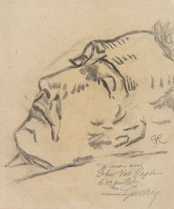 Vincent van Gogh (1853-1890) sul suo letto di morte, disegno di Paul Ferdinand van Ryssel (pseudonimo di Paul Gachet) da Paul  Gachet