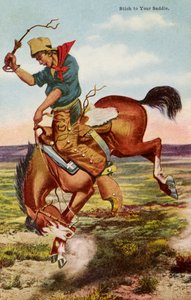 Cowboy su cavallo impennato da Paul (after) Gredo