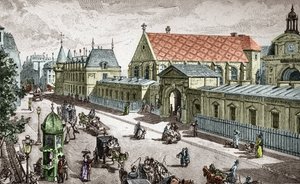 Vista del Conservatorio delle Arti e dei Mestieri (Cnam) a Parigi, rue Saint Martin a Parigi - Inciso da Alexis Martin