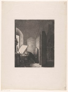 Rembrandt che incide nel suo atelier