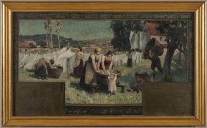 Bozzetto per il municipio di Arcueil-Cachan: Le Lavandaie da Paul Albert Baudouin