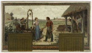 Schizzo per il municipio di Saint-Maur-des-Fossés: Le fidanzate, 1883 da Paul Albert Baudouin