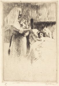 Annuncio di nascita per Anne-Élisabeth Besnard, 1922 da Paul Albert Besnard