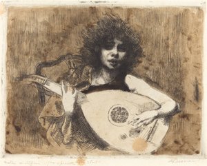 La suonatrice di liuto, 1922 da Paul Albert Besnard