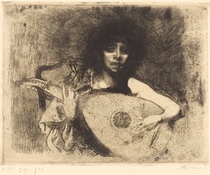 La suonatrice di liuto, 1922 da Paul Albert Besnard