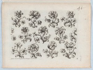 Serie di piccoli motivi floreali, Tavola 6, ca. 1670-85 da Paul Androuet Du Cerceau
