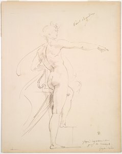 Studio di Apollo per Marsia recto, Profilo di volto verso, fine 1860s